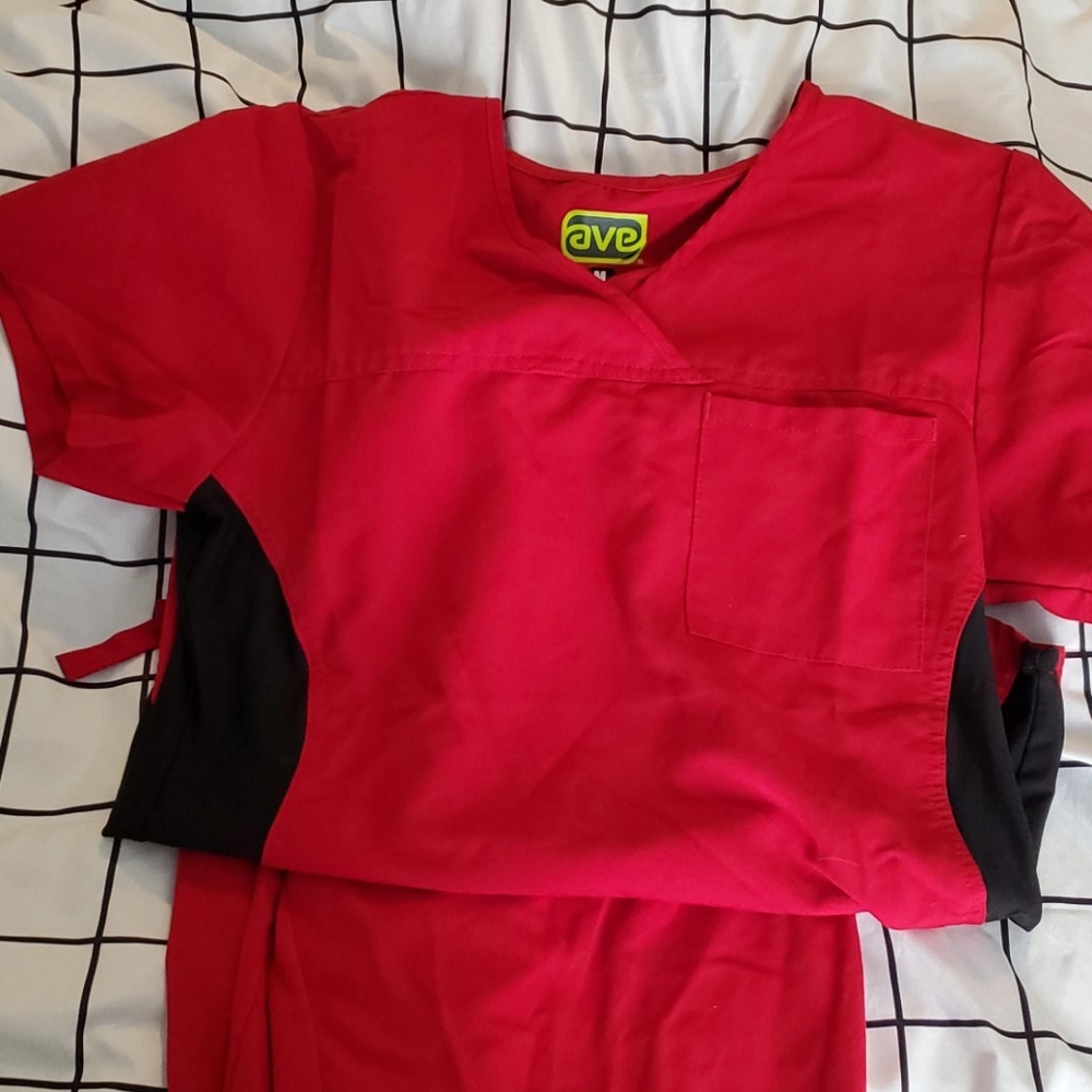 Red Scrub Set